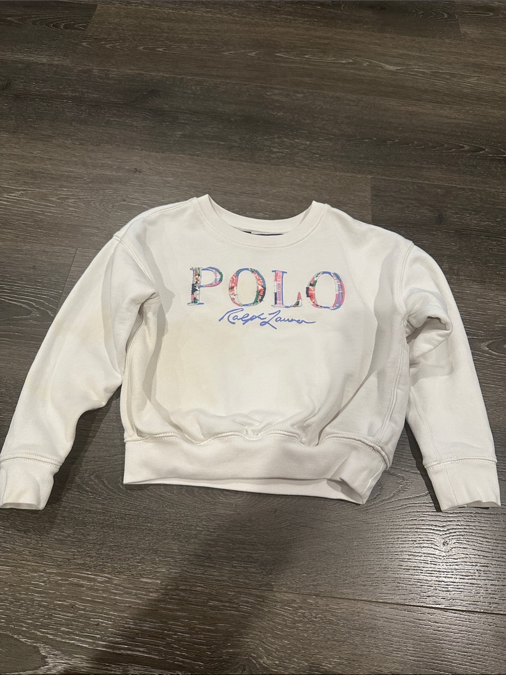 Polo by Ralph Lauren Cream Kids Sweatshirt with Floral POLO Logo